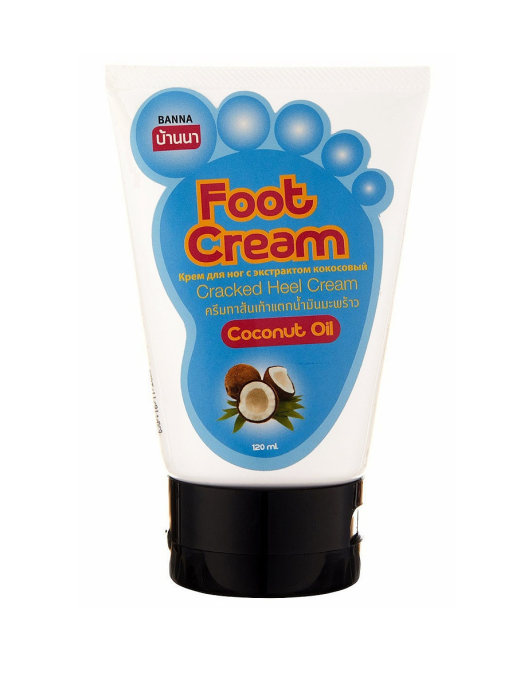 Foot Cream Cracked Heel Cream COCONUT OIL, Banna (Крем для ног С КОКОСОВЫМ МАСЛОМ, Банна), 120 мл.