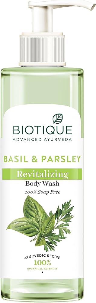 BASIL & PARSLEY, Revitalizing BODY WASH, Biotique (БАЗИЛИК И ПЕТРУШКА, Восстанавливающий ГЕЛЬ ДЛЯ ДУША, Для всех типов кожи, Биотик), 200 мл.