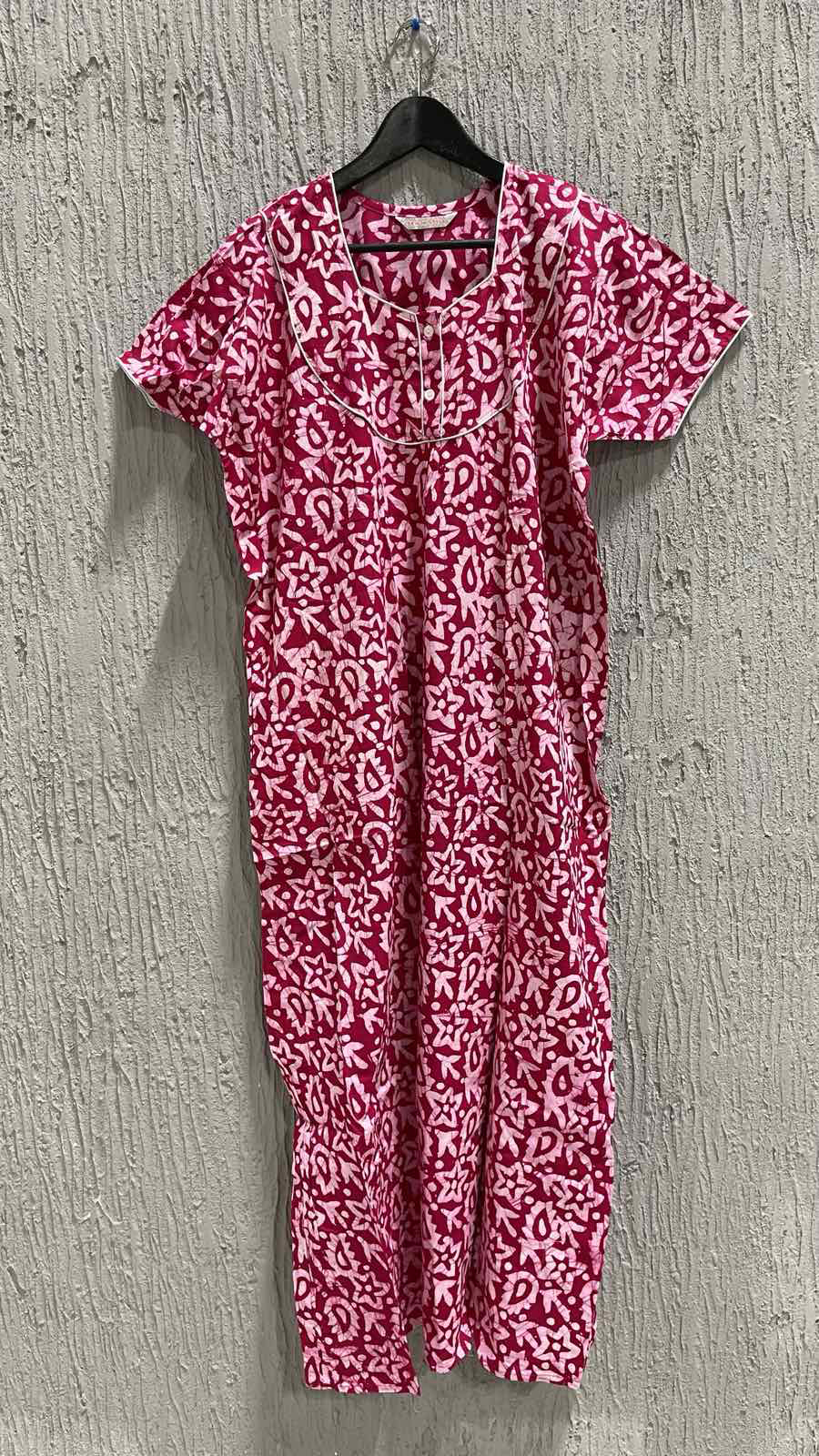 Хлопковое индийское длинное платье, цвет РОЗОВЫЙ (размер free size, хлопок 100%), Sew in Style, 1 шт.