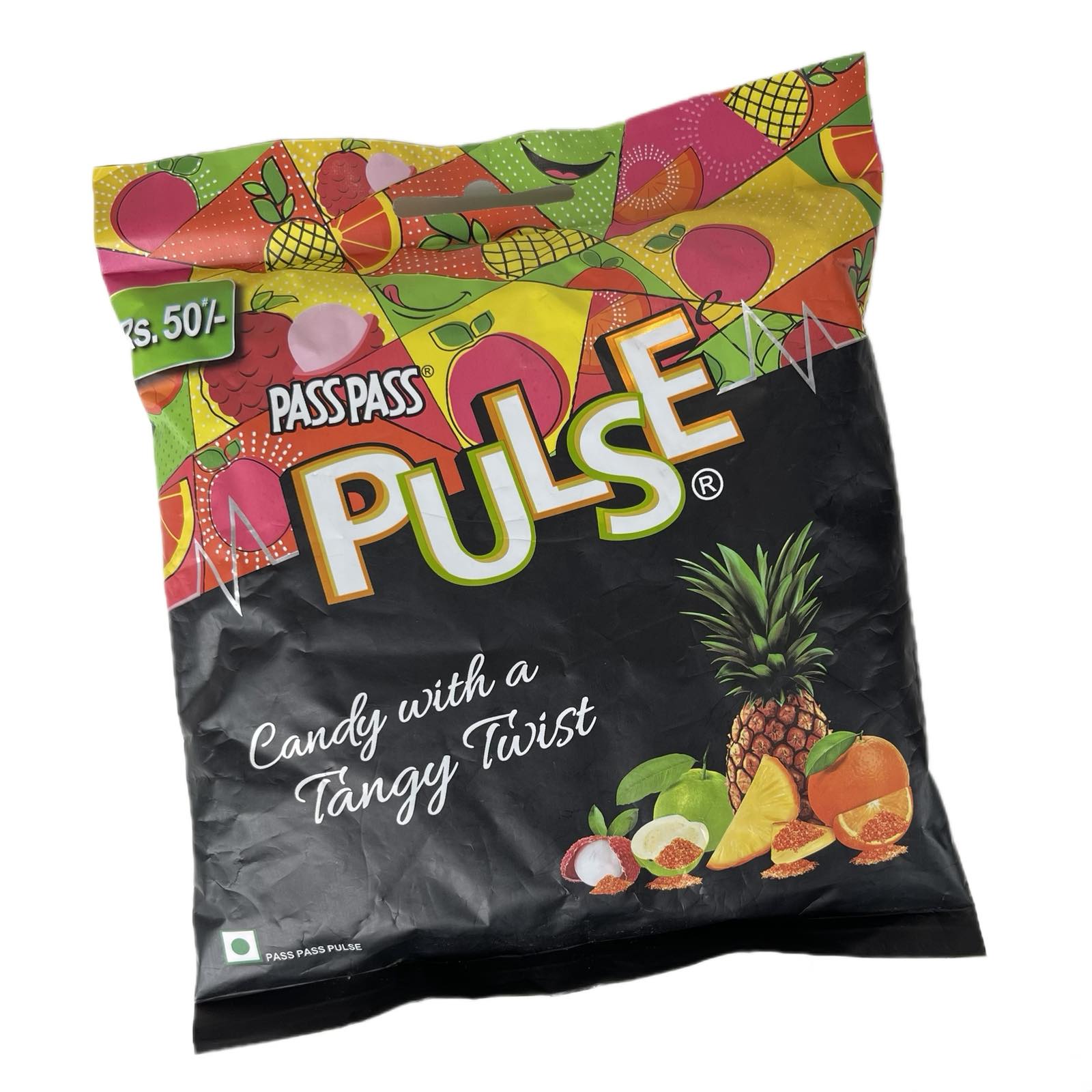Assorted Flavours PULSE Candy with Tangy Twist (Леденцы ПУЛЬС АССОРТИ Вкусов), уп. 50 шт. (190 г.)